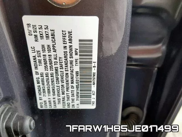 7FARW1H85JE017499 фото 2