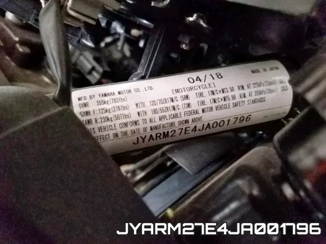 JYARM27E4JA001796 фото 2