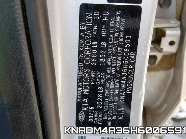 KNADM4A36H6006591 фото 2