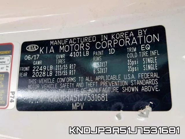 KNDJP3A51J7531681 фото 2