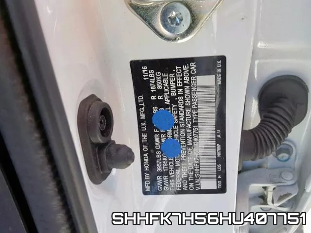 SHHFK7H56HU407751 фото 2