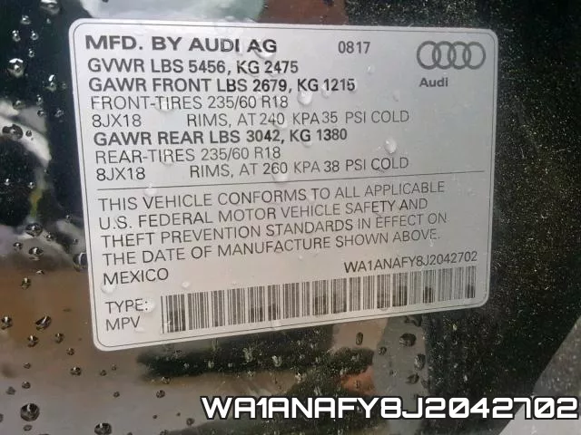 WA1ANAFY8J2042702 фото 2