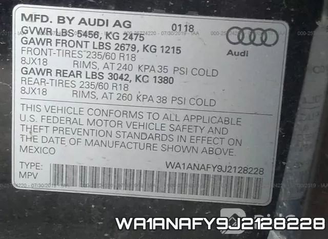 WA1ANAFY9J2128228 фото 10
