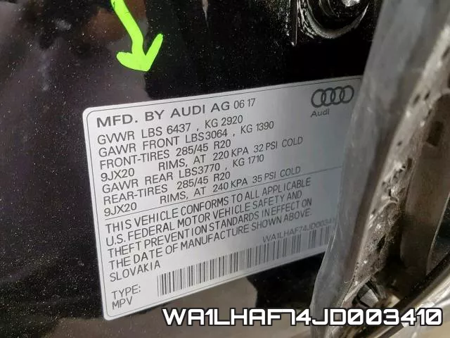 WA1LHAF74JD003410 фото 2