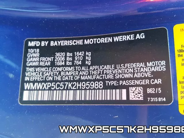 WMWXP5C57K2H95988 фото 2