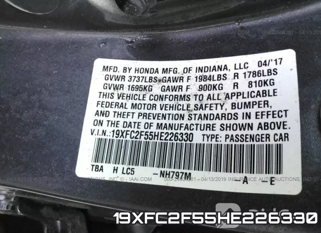 19XFC2F55HE226330 фото 9
