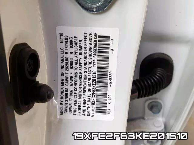 19XFC2F63KE201510 фото 2