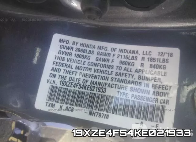 19XZE4F54KE021933 фото 10