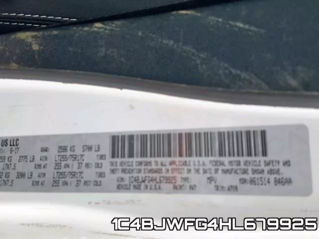1C4BJWFG4HL679925 фото 2