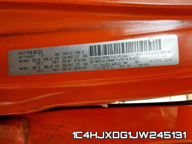 1C4HJXDG1JW245131 фото 2
