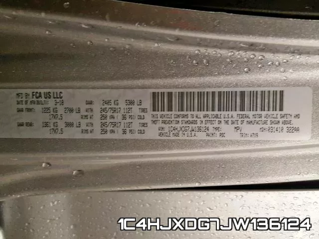 1C4HJXDG7JW136124 фото 2