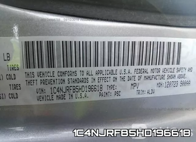 1C4NJRFB5HD196618 фото 10