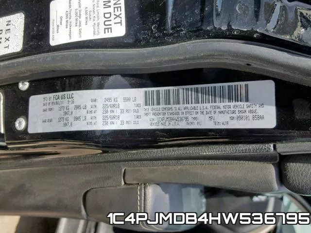 1C4PJMDB4HW536795 фото 2