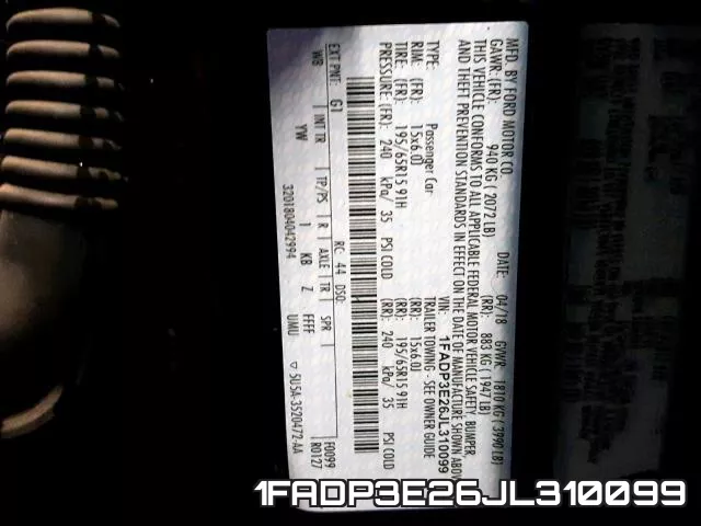 1FADP3E26JL310099 фото 2