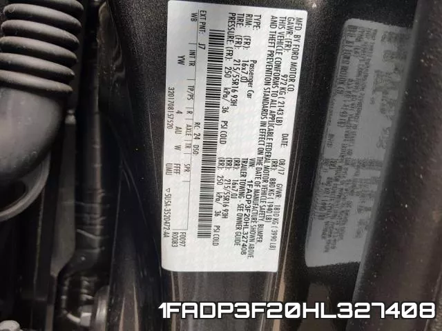 1FADP3F20HL327408 фото 2