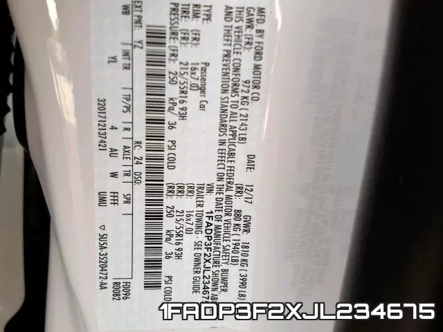 1FADP3F2XJL234675 фото 2