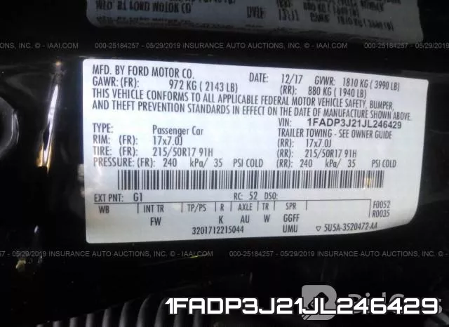 1FADP3J21JL246429 фото 10