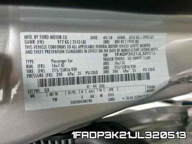1FADP3K21JL320513 фото 2