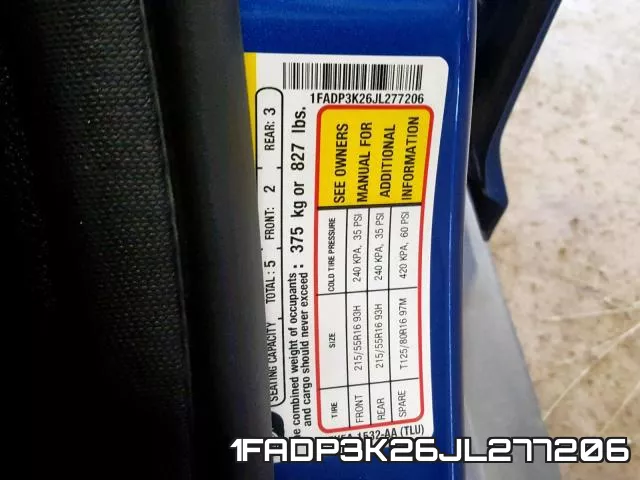 1FADP3K26JL277206 фото 2