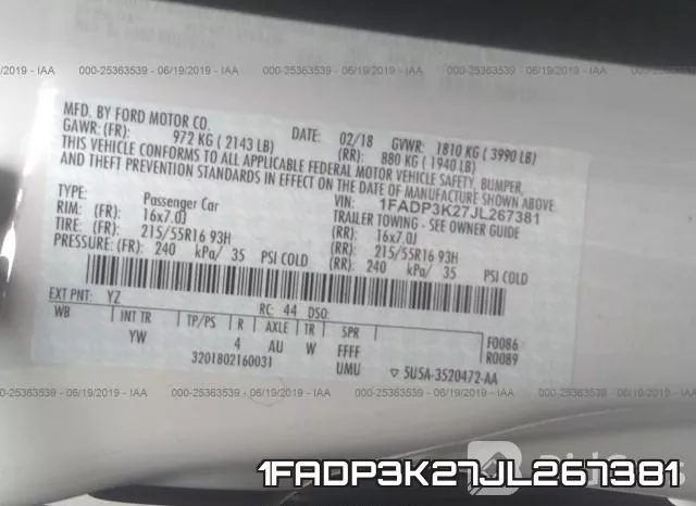 1FADP3K27JL267381 фото 10