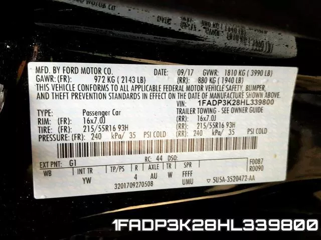 1FADP3K28HL339800 фото 2