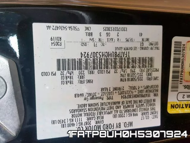1FATP8UH0H5307924 фото 2