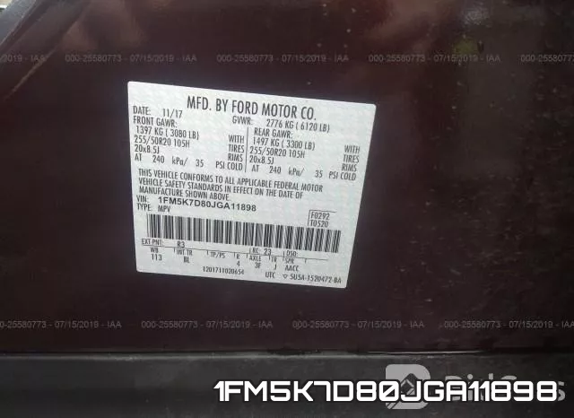 1FM5K7D80JGA11898 фото 10