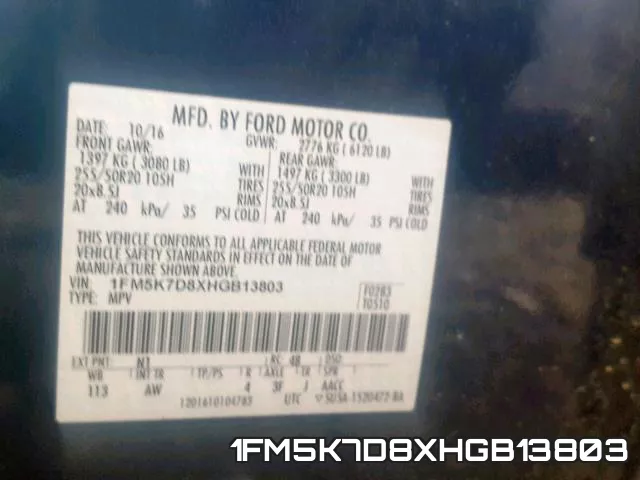 1FM5K7D8XHGB13803 фото 2
