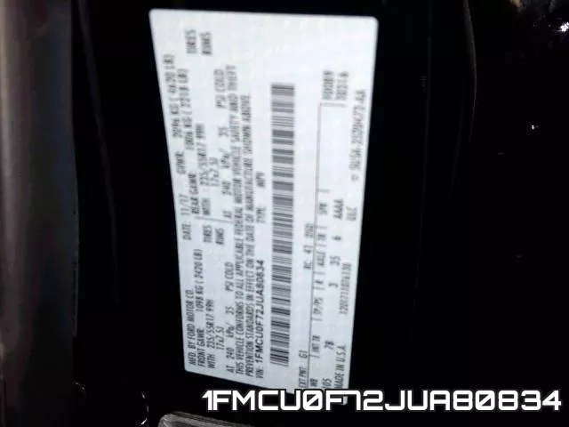 1FMCU0F72JUA80834 фото 2