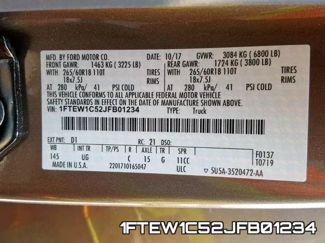 1FTEW1C52JFB01234 фото 2
