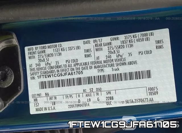 1FTEW1CG9JFA61705 фото 10
