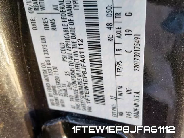 1FTEW1EP8JFA61112 фото 2
