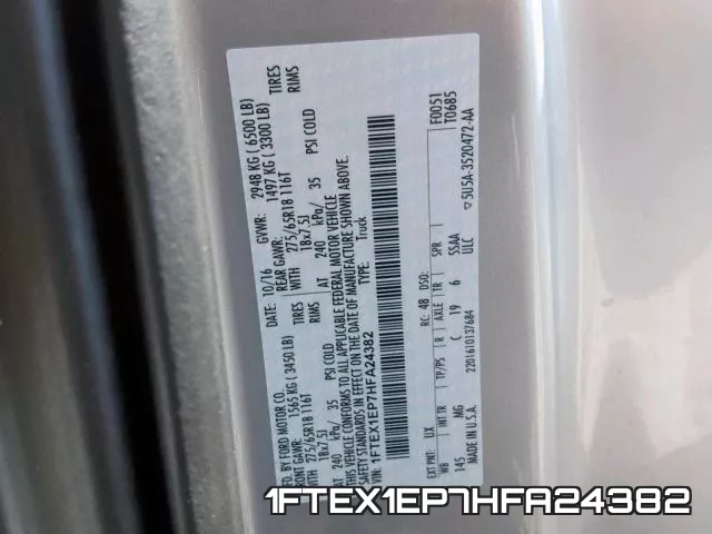 1FTEX1EP7HFA24382 фото 2