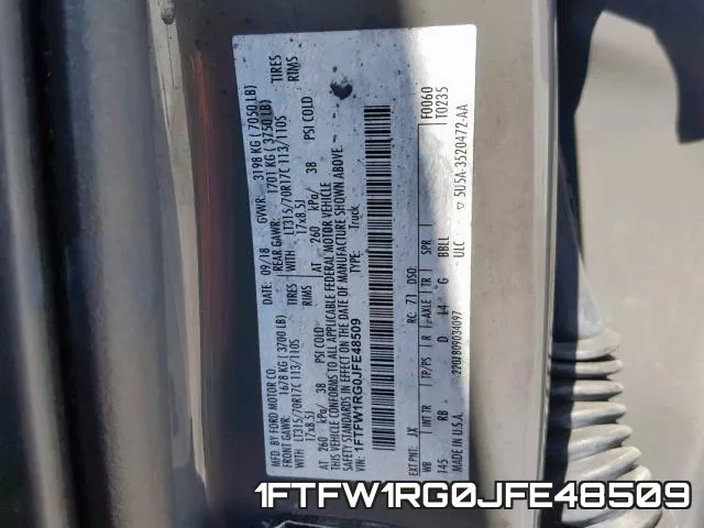 1FTFW1RG0JFE48509 фото 2