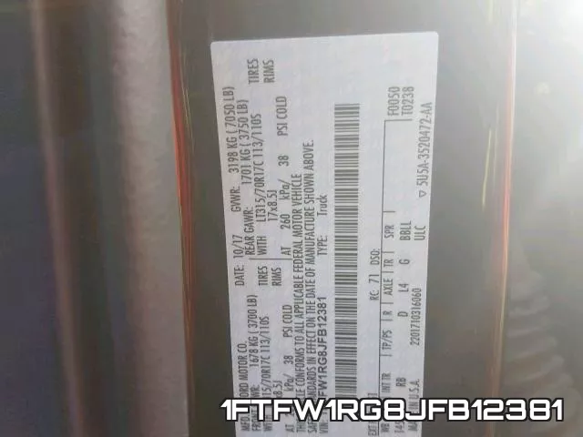 1FTFW1RG8JFB12381 фото 2