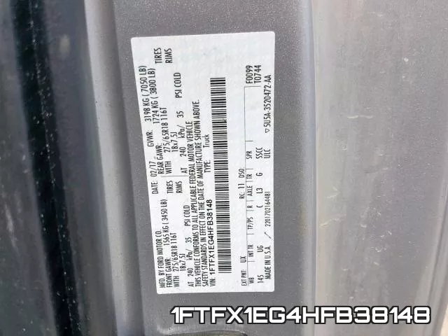 1FTFX1EG4HFB38148 фото 2