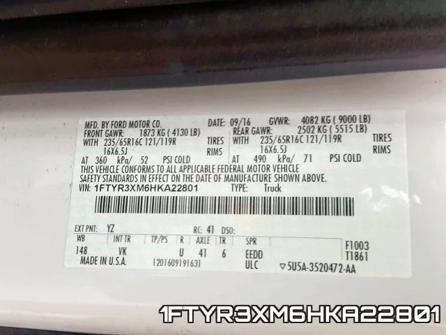 1FTYR3XM6HKA22801 фото 2