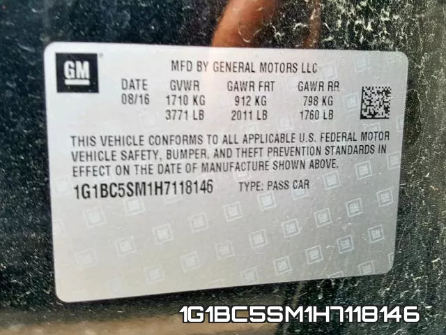 1G1BC5SM1H7118146 фото 2