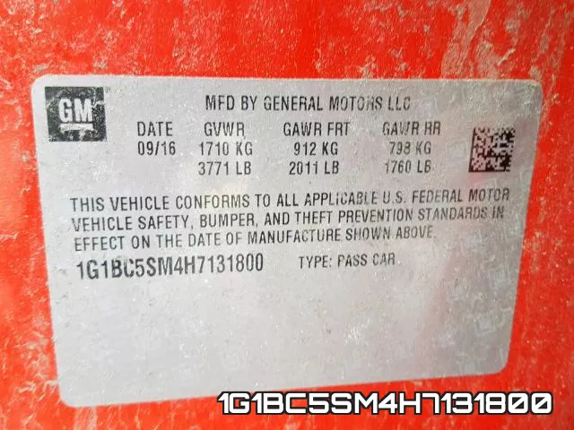 1G1BC5SM4H7131800 фото 2