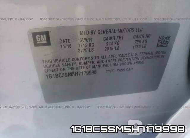 1G1BC5SM5H7179998 фото 10