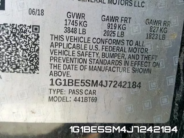1G1BE5SM4J7242184 фото 2