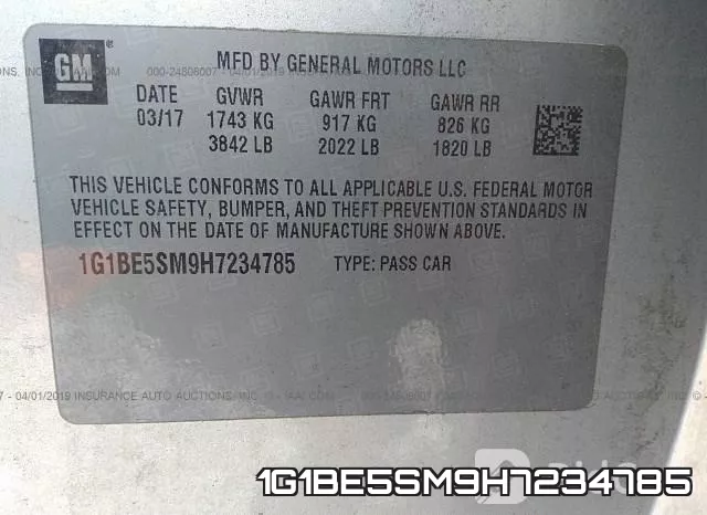 1G1BE5SM9H7234785 фото 10