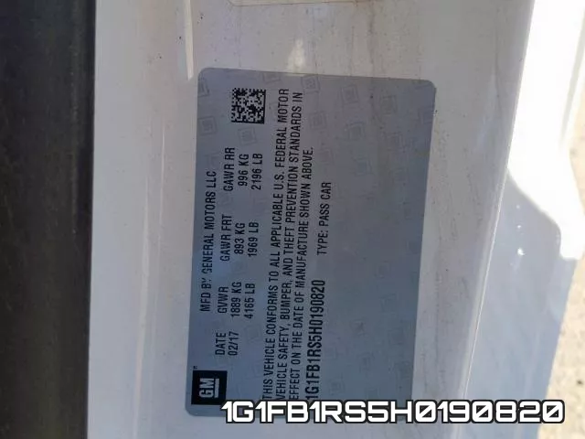 1G1FB1RS5H0190820 фото 2