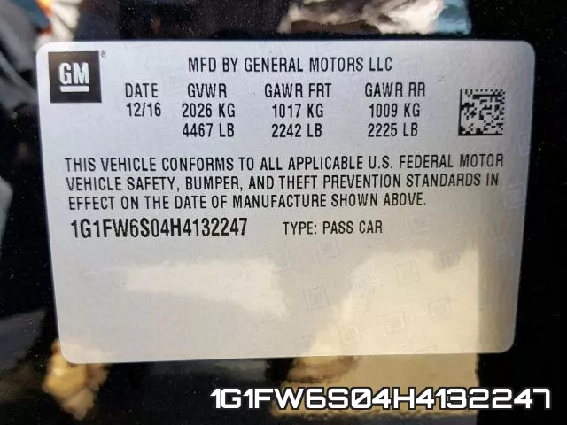 1G1FW6S04H4132247 фото 2
