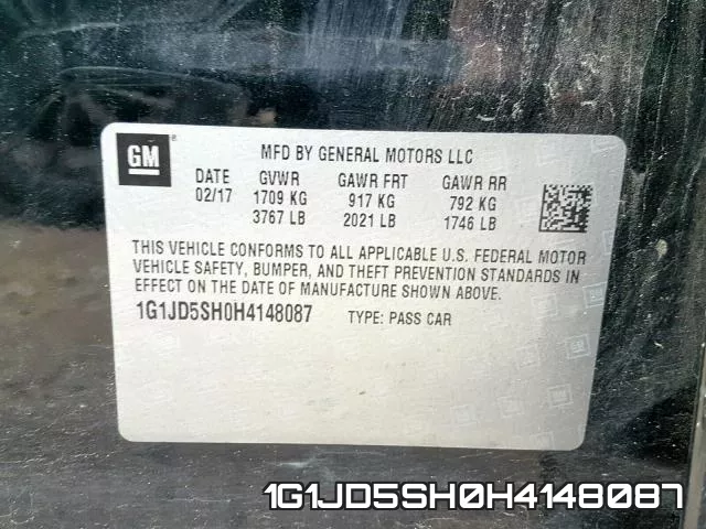 1G1JD5SH0H4148087 фото 2