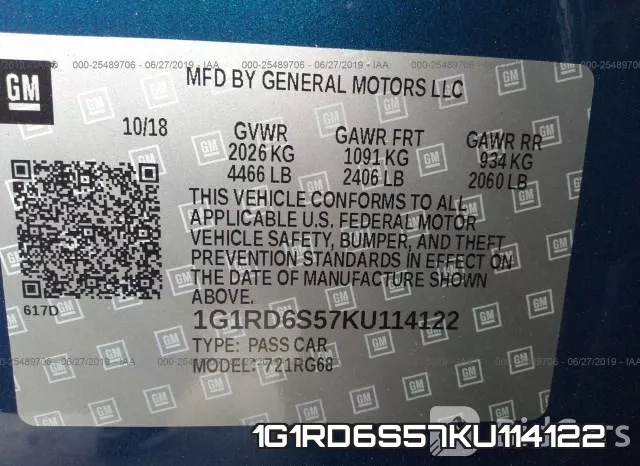 1G1RD6S57KU114122 фото 10