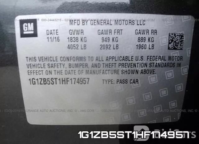 1G1ZB5ST1HF174957 фото 10