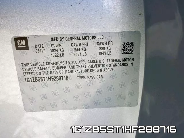 1G1ZB5ST1HF288716 фото 2