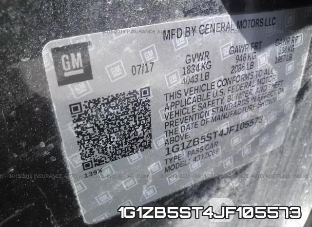 1G1ZB5ST4JF105573 фото 10