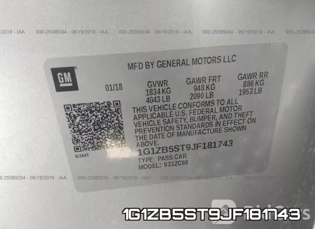 1G1ZB5ST9JF181743 фото 10